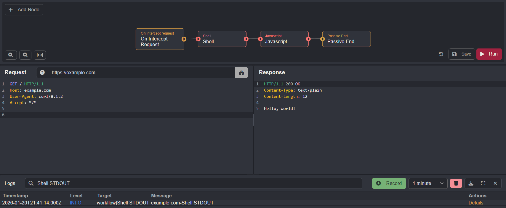 Upstream node output configuration.