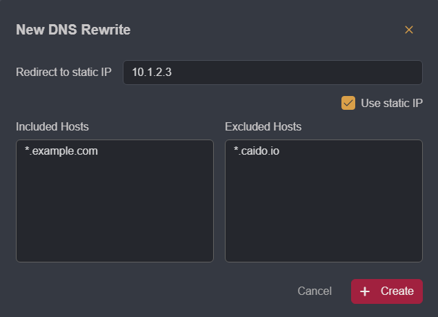 DNS rewrite hosts.