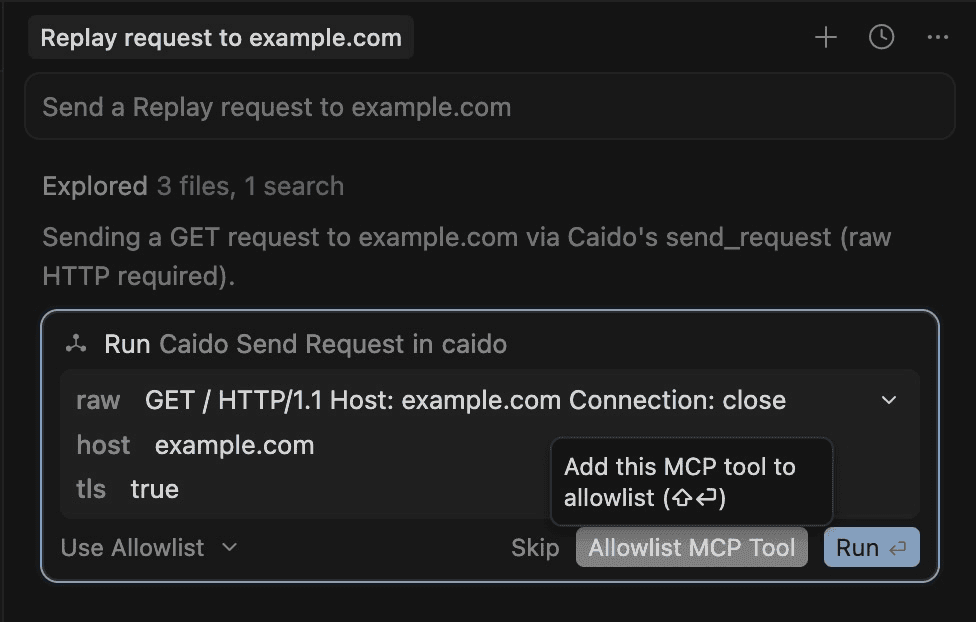 Allowlist MCP tool.