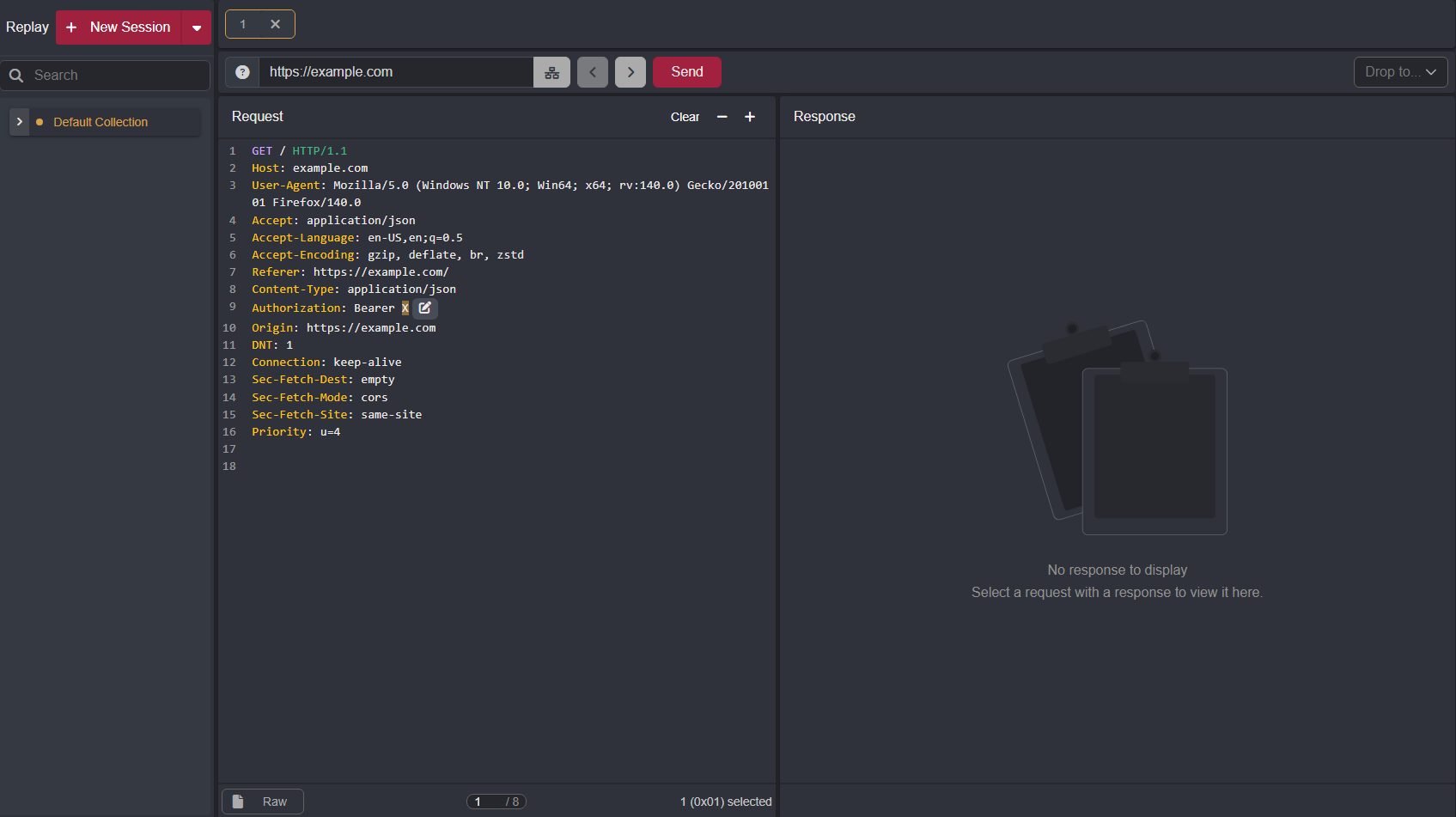 Adding a placeholder in a Replay request.
