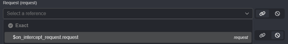Referencing the request object.